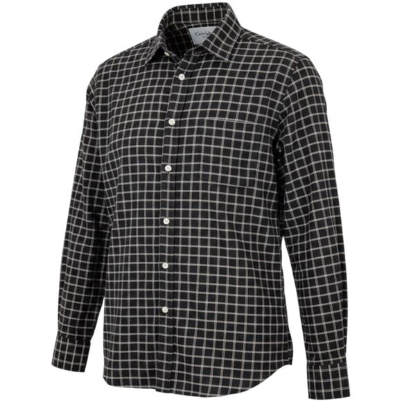 Corridor NYC Men's Cotton Wool Blend Check Flannel Plaid Shirt Black Medium - Picture 1 of 11
